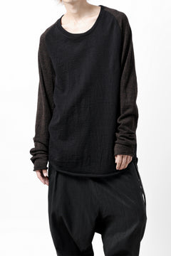 画像をギャラリービューアに読み込む, KLASICA D'ARCY RAGLAN REGULAR FIT PULL / JACQUARD KNIT JERSEY (BLACK x OLIVE)