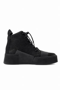 画像をギャラリービューアに読み込む, BORIS BIDJAN SABERI HORSE LEATHER MID CUT SNEAKER / WASHED AND HAND TREATED &quot;BAMBA1.1&quot; (BLACK)