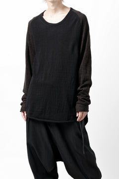 画像をギャラリービューアに読み込む, KLASICA D'ARCY RAGLAN REGULAR FIT PULL / JACQUARD KNIT JERSEY (BLACK x OLIVE)