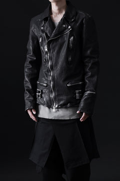 画像をギャラリービューアに読み込む, ISAMU KATAYAMA BACKLASH DOUBLE RIDERS JACKET &quot;LIGHTNING&quot; / GARMENT WASHED JP CALF (BLACK)