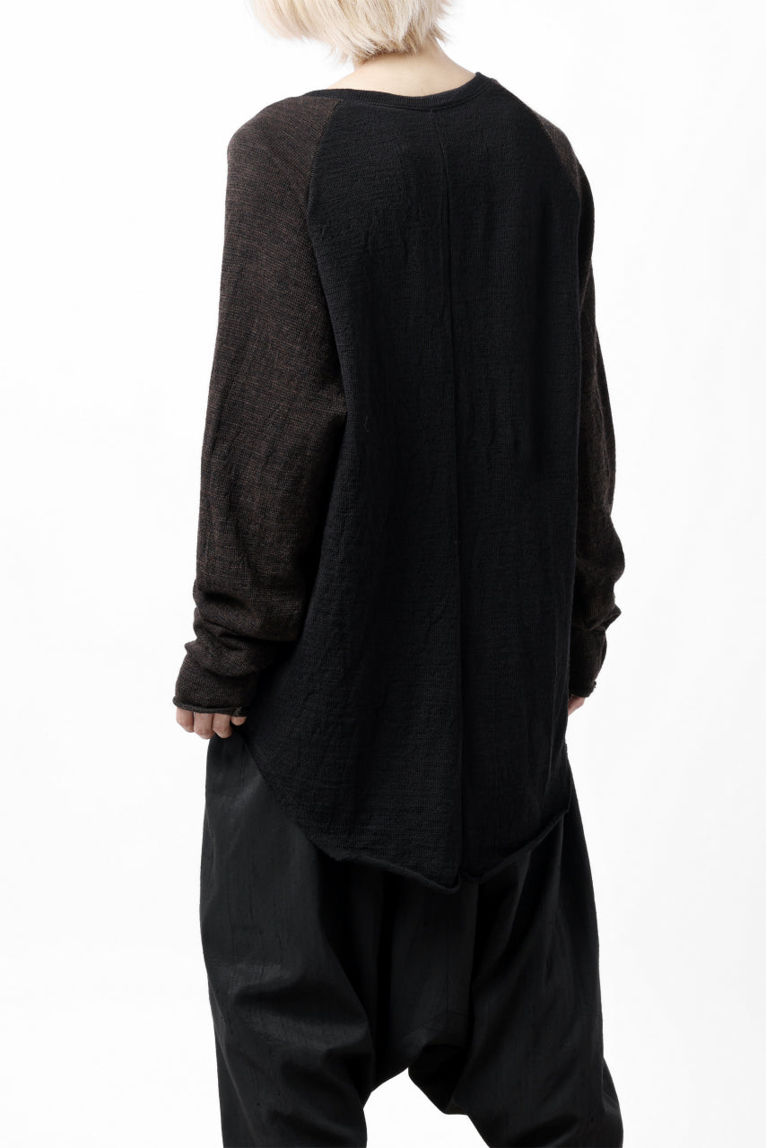 画像をギャラリービューアに読み込む, KLASICA D'ARCY RAGLAN REGULAR FIT PULL / JACQUARD KNIT JERSEY (BLACK x OLIVE)