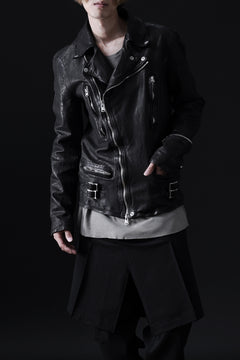 画像をギャラリービューアに読み込む, ISAMU KATAYAMA BACKLASH DOUBLE RIDERS JACKET &quot;LIGHTNING&quot; / GARMENT WASHED JP CALF (BLACK)