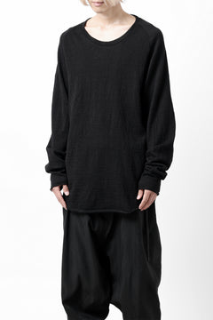画像をギャラリービューアに読み込む, KLASICA D'ARCY RAGLAN REGULAR FIT PULL / JACQUARD KNIT JERSEY (BLACK x BLACK)