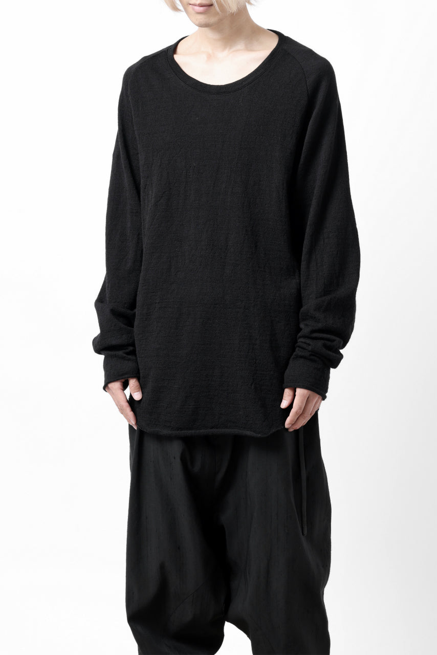 画像をギャラリービューアに読み込む, KLASICA D'ARCY RAGLAN REGULAR FIT PULL / JACQUARD KNIT JERSEY (BLACK x BLACK)
