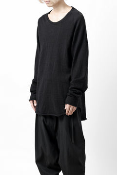 画像をギャラリービューアに読み込む, KLASICA D'ARCY RAGLAN REGULAR FIT PULL / JACQUARD KNIT JERSEY (BLACK x BLACK)