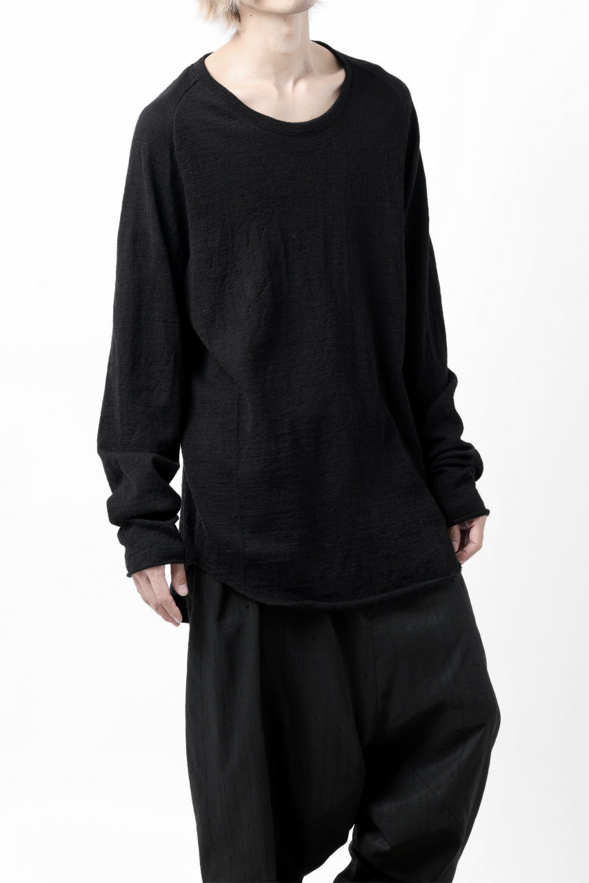 画像をギャラリービューアに読み込む, KLASICA D'ARCY RAGLAN REGULAR FIT PULL / JACQUARD KNIT JERSEY (BLACK x BLACK)