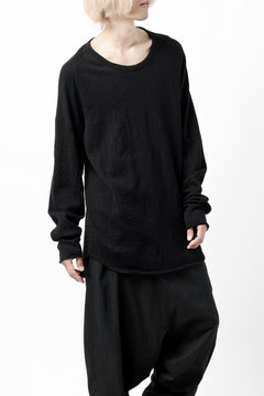 画像をギャラリービューアに読み込む, KLASICA D'ARCY RAGLAN REGULAR FIT PULL / JACQUARD KNIT JERSEY (BLACK x BLACK)