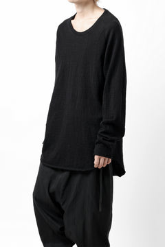 画像をギャラリービューアに読み込む, KLASICA D'ARCY RAGLAN REGULAR FIT PULL / JACQUARD KNIT JERSEY (BLACK x BLACK)