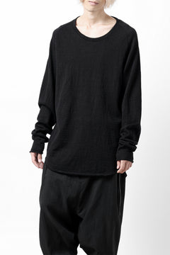 画像をギャラリービューアに読み込む, KLASICA D'ARCY RAGLAN REGULAR FIT PULL / JACQUARD KNIT JERSEY (BLACK x BLACK)