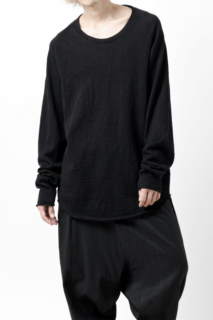 画像をギャラリービューアに読み込む, KLASICA D'ARCY RAGLAN REGULAR FIT PULL / JACQUARD KNIT JERSEY (BLACK x BLACK)
