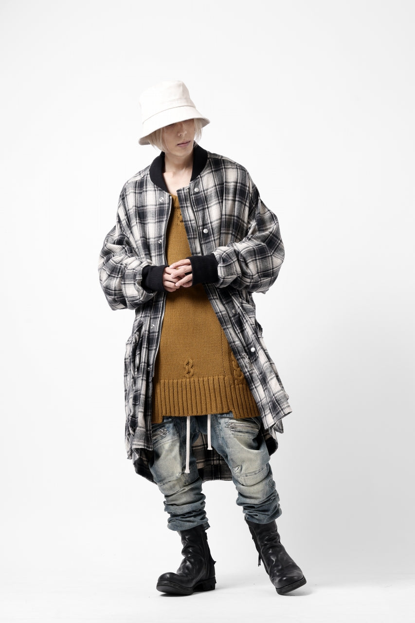 画像をギャラリービューアに読み込む, A.F ARTEFACT LOWGAUGE CABLE KNIT PULLOVER IRREGULAR-HEM (MUSTARD)