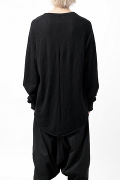 画像をギャラリービューアに読み込む, KLASICA D'ARCY RAGLAN REGULAR FIT PULL / JACQUARD KNIT JERSEY (BLACK x BLACK)