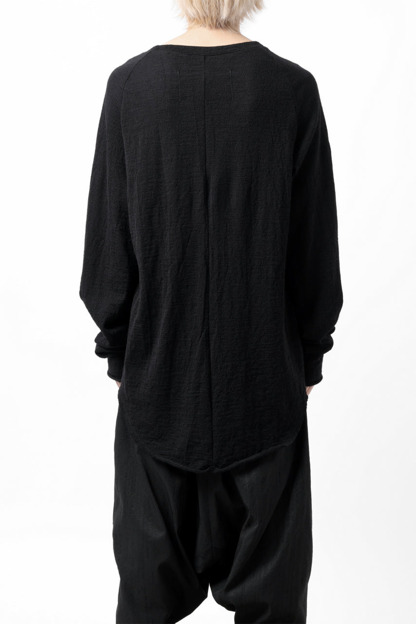画像をギャラリービューアに読み込む, KLASICA D'ARCY RAGLAN REGULAR FIT PULL / JACQUARD KNIT JERSEY (BLACK x BLACK)