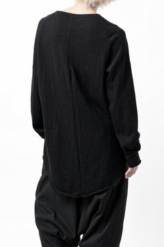 画像をギャラリービューアに読み込む, KLASICA D'ARCY RAGLAN REGULAR FIT PULL / JACQUARD KNIT JERSEY (BLACK x BLACK)