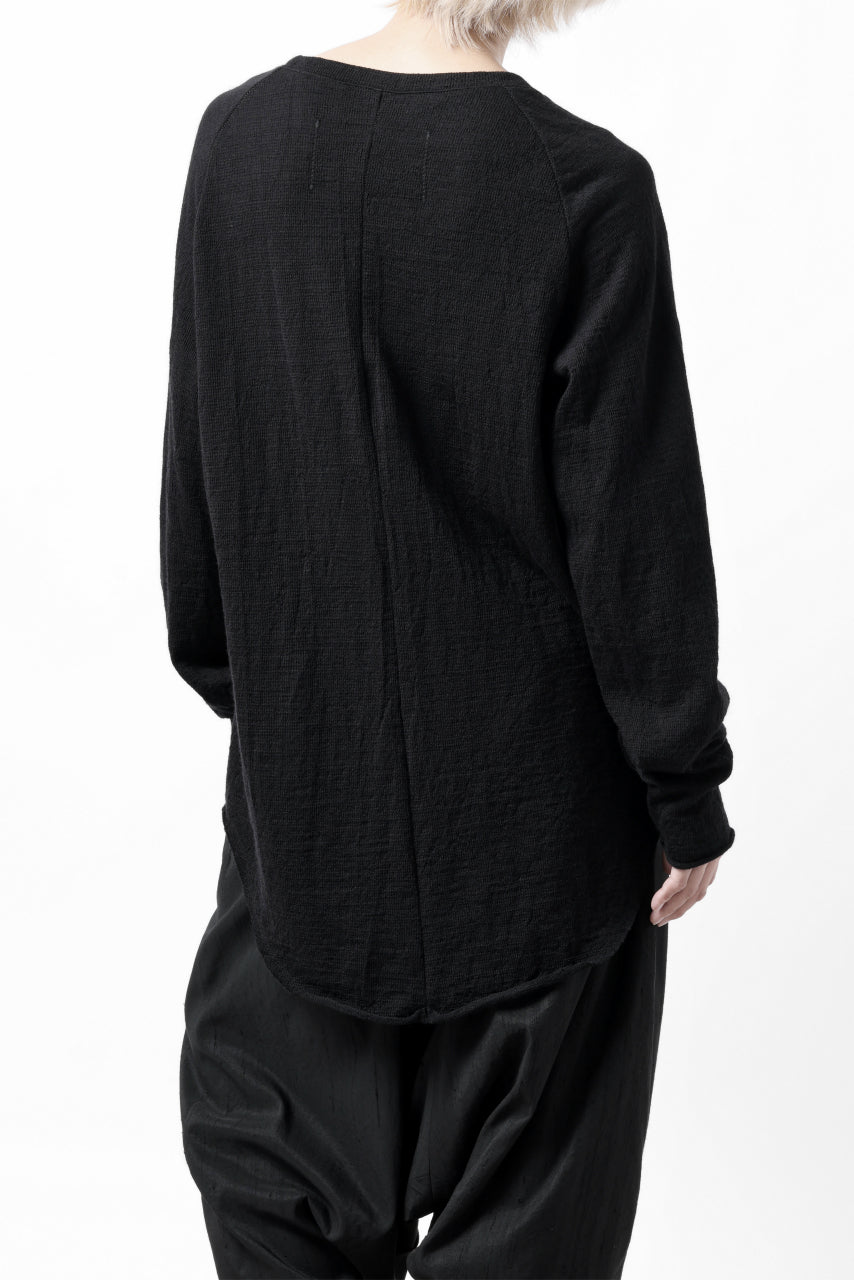 画像をギャラリービューアに読み込む, KLASICA D'ARCY RAGLAN REGULAR FIT PULL / JACQUARD KNIT JERSEY (BLACK x BLACK)