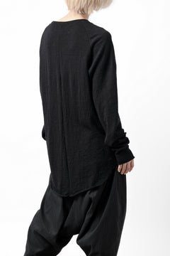 画像をギャラリービューアに読み込む, KLASICA D'ARCY RAGLAN REGULAR FIT PULL / JACQUARD KNIT JERSEY (BLACK x BLACK)