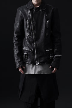 画像をギャラリービューアに読み込む, ISAMU KATAYAMA BACKLASH DOUBLE RIDERS JACKET "LIGHTNING" / GARMENT WASHED JP CALF (BLACK)