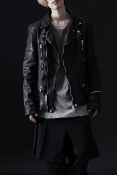 画像をギャラリービューアに読み込む, ISAMU KATAYAMA BACKLASH DOUBLE RIDERS JACKET - LIGHTNING / GARMENT WASHED JP CALF (BLACK)