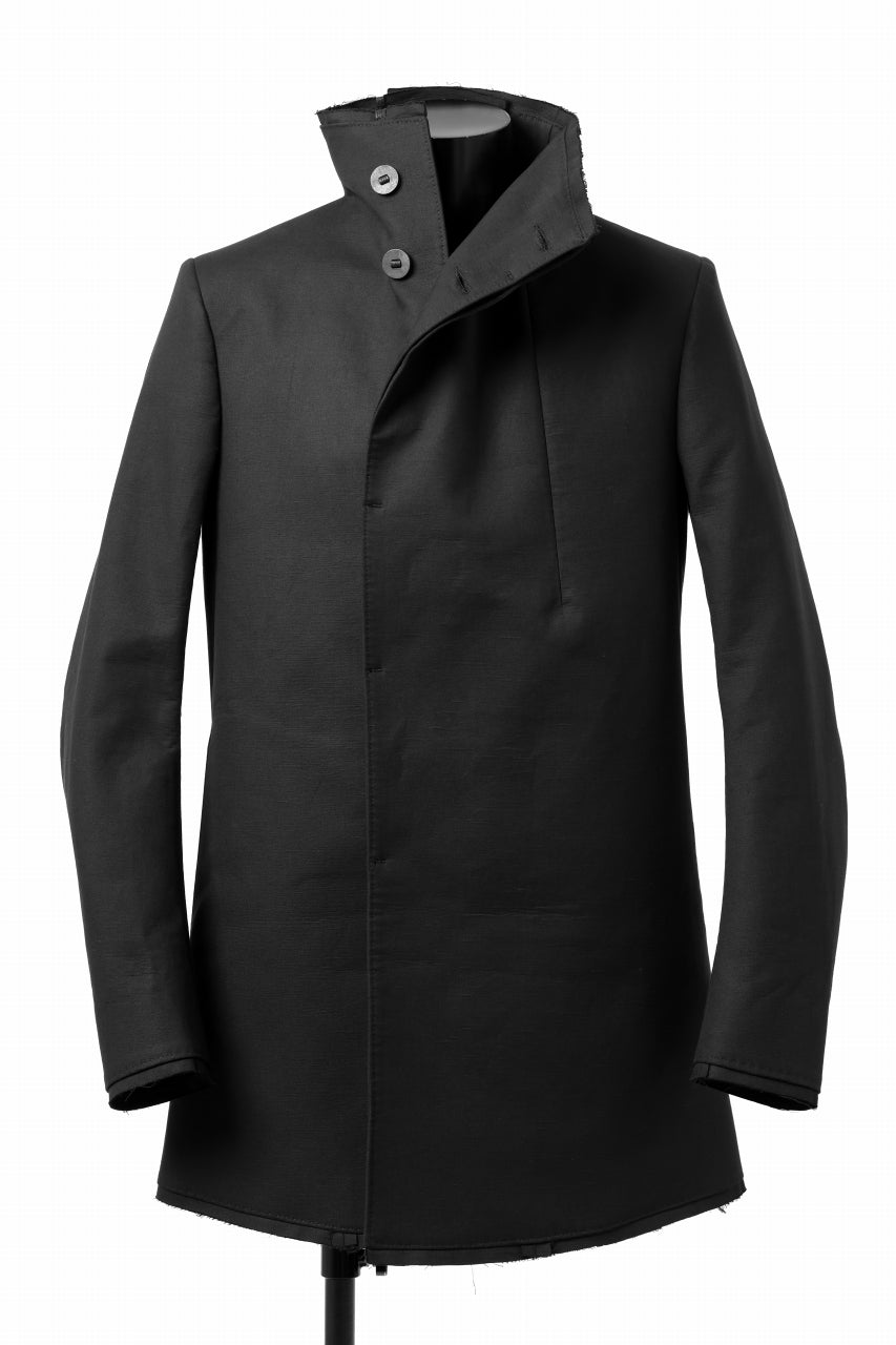 画像をギャラリービューアに読み込む, BORIS BIDJAN SABERI HIGH NECK SHORT COAT &quot;COAT 1. SHORT-FIF10008&quot; (BLACK)