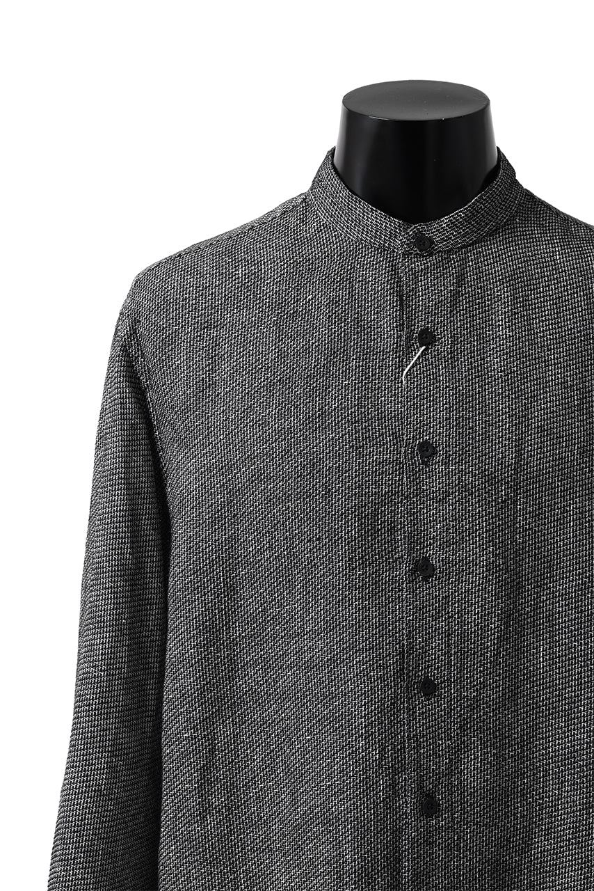 画像をギャラリービューアに読み込む, COLINA GRANPA SHIRT / LINEN TWEED (BLACK)