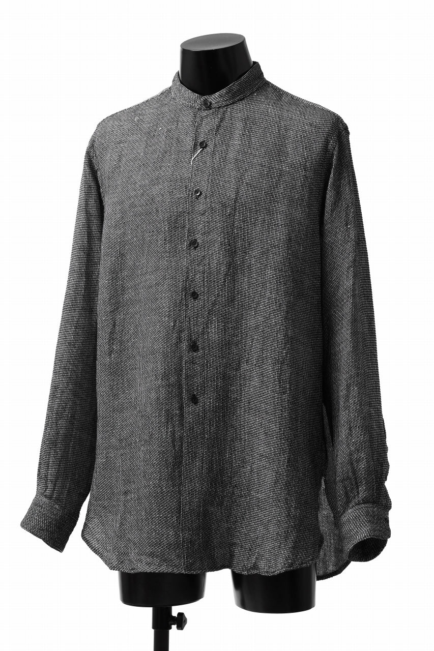 画像をギャラリービューアに読み込む, COLINA GRANPA SHIRT / LINEN TWEED (BLACK)