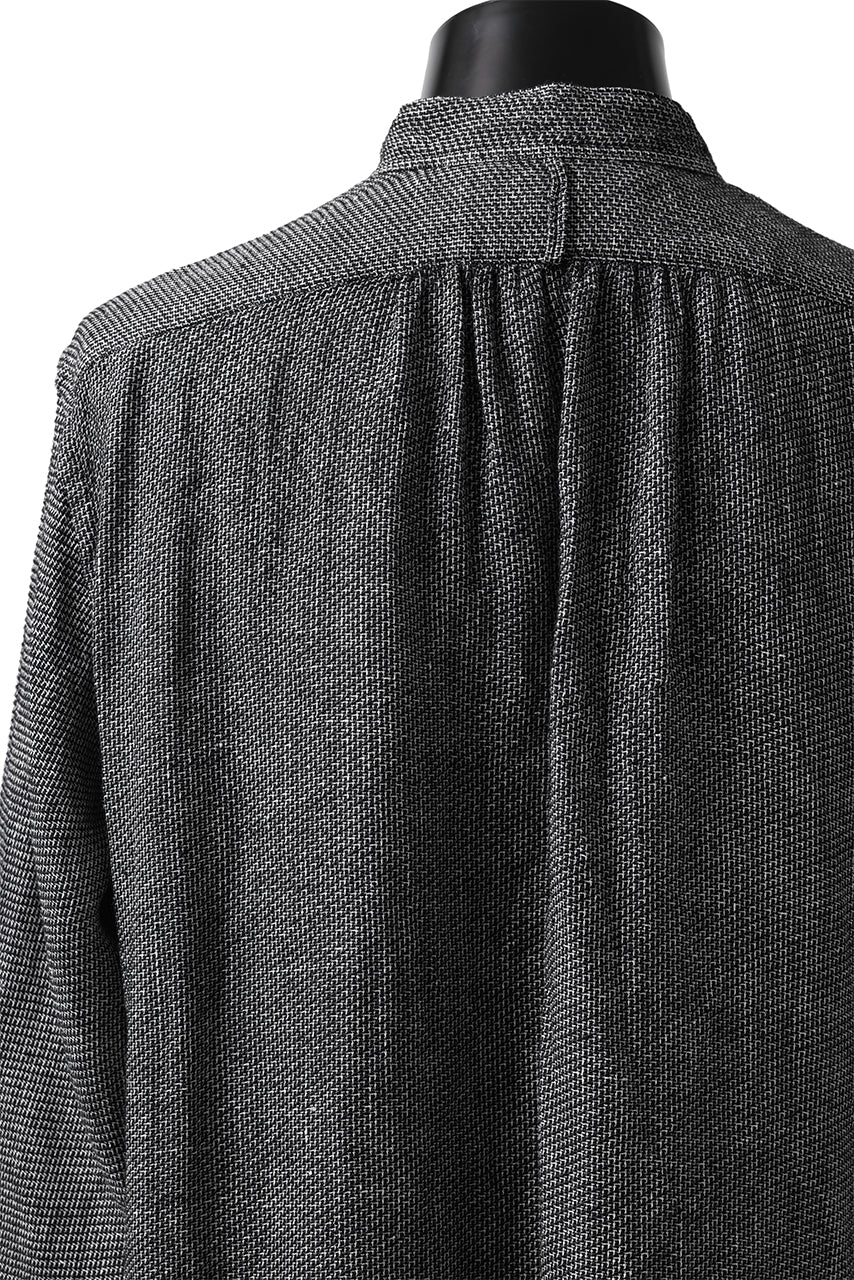 画像をギャラリービューアに読み込む, COLINA GRANPA SHIRT / LINEN TWEED (BLACK)