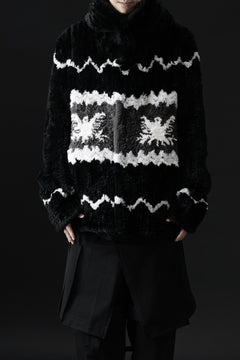 画像をギャラリービューアに読み込む, ISAMU KATAYAMA BACKLASH KNIT HOODIE BLOUSON / RABBIT FUR (BLACK)
