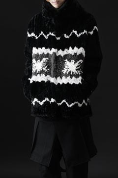 画像をギャラリービューアに読み込む, ISAMU KATAYAMA BACKLASH KNIT HOODIE BLOUSON / RABBIT FUR (BLACK)