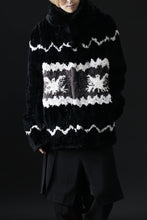 画像をギャラリービューアに読み込む, ISAMU KATAYAMA BACKLASH KNIT HOODIE BLOUSON / RABBIT FUR (BLACK)