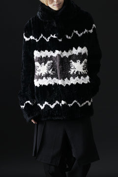 画像をギャラリービューアに読み込む, ISAMU KATAYAMA BACKLASH KNIT HOODIE BLOUSON / RABBIT FUR (BLACK)