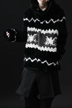 画像をギャラリービューアに読み込む, ISAMU KATAYAMA BACKLASH KNIT HOODIE BLOUSON / RABBIT FUR (BLACK)