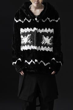 画像をギャラリービューアに読み込む, ISAMU KATAYAMA BACKLASH KNIT HOODIE BLOUSON / RABBIT FUR (BLACK)