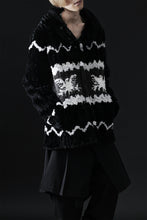 画像をギャラリービューアに読み込む, ISAMU KATAYAMA BACKLASH KNIT HOODIE BLOUSON / RABBIT FUR (BLACK)