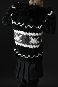 画像をギャラリービューアに読み込む, ISAMU KATAYAMA BACKLASH KNIT HOODIE BLOUSON / RABBIT FUR (BLACK)