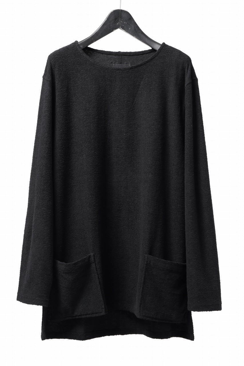 Load image into Gallery viewer, ISAMU KATAYAMA BACKLASH RANDOM PILE FABRIC LONG SLEEVE CUT & SEWN (BLACK)