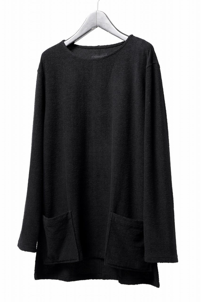 画像をギャラリービューアに読み込む, ISAMU KATAYAMA BACKLASH RANDOM PILE FABRIC L/S RELAXY TOPS (BLACK)