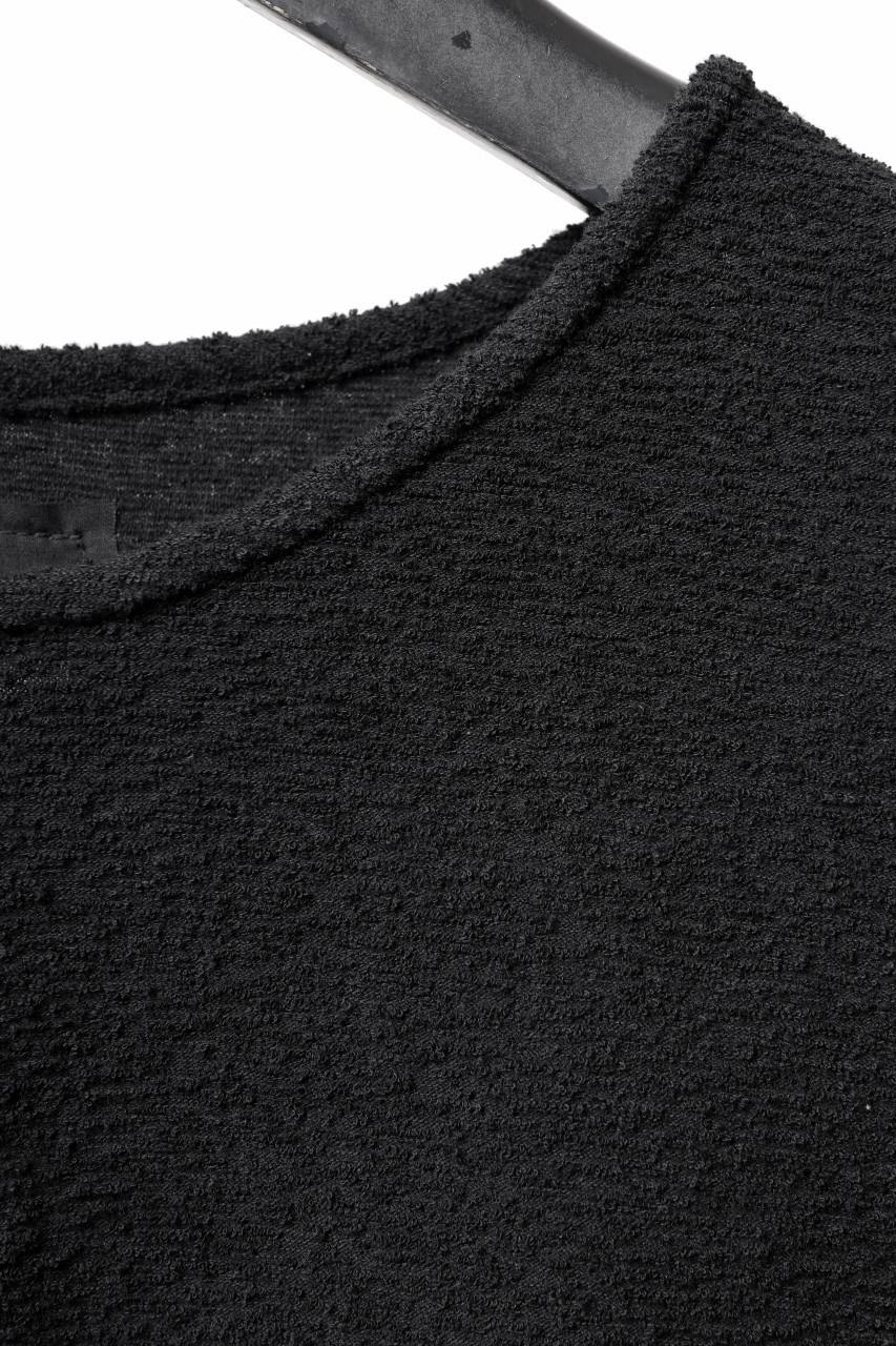 Load image into Gallery viewer, ISAMU KATAYAMA BACKLASH RANDOM PILE FABRIC SHORT SLEEVE CUT & SEWN (BLACK)
