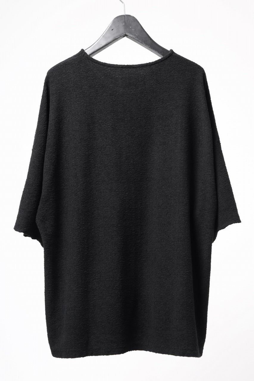 Load image into Gallery viewer, ISAMU KATAYAMA BACKLASH RANDOM PILE FABRIC SHORT SLEEVE CUT & SEWN (BLACK)