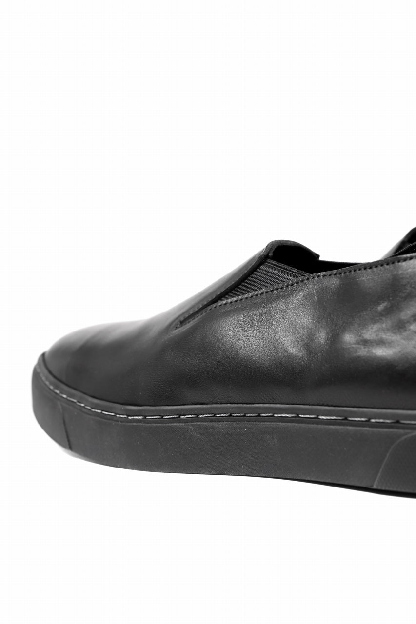 画像をギャラリービューアに読み込む, Portaille LOW SLIP SHOES / WAXED HORSE (BLACK x BLACK)