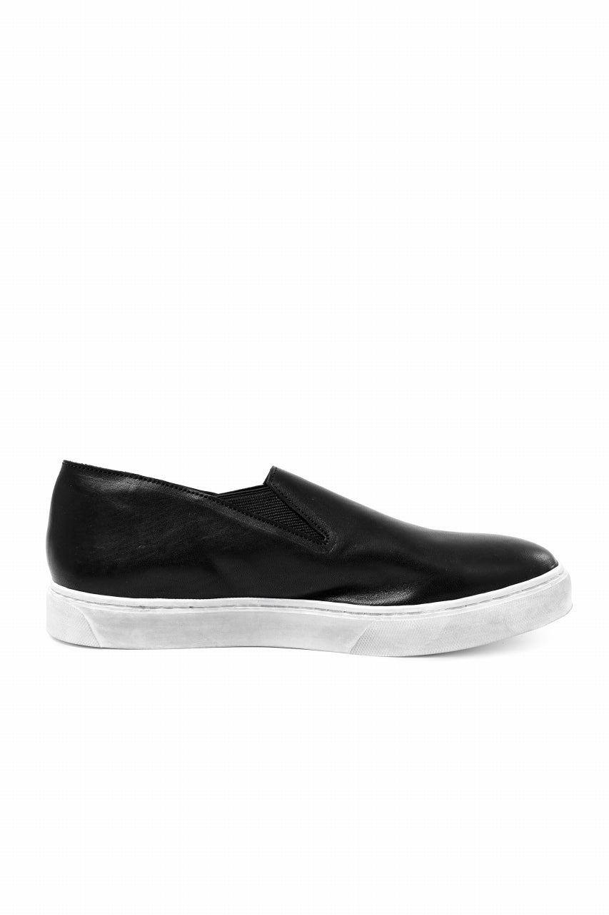 Portaille LOW SLIP SHOES / WAXED HORSE (BLACK x DUST WHITE)