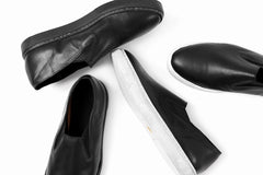 画像をギャラリービューアに読み込む, Portaille LOW SLIP SHOES / WAXED HORSE (BLACK x BLACK)