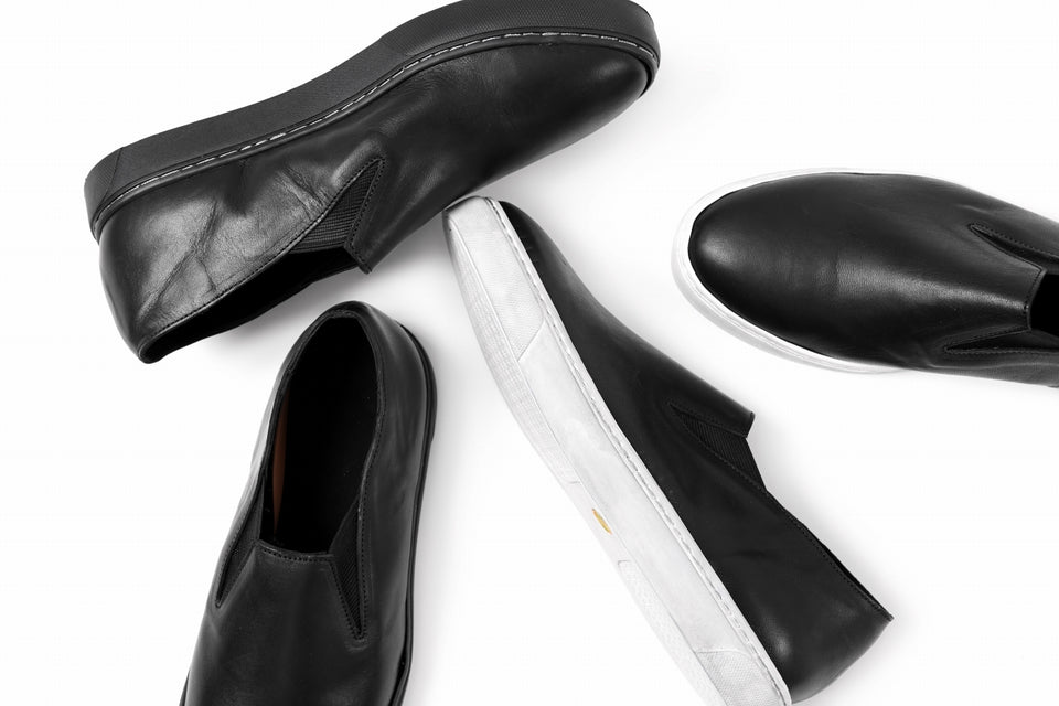 画像をギャラリービューアに読み込む, Portaille LOW SLIP SHOES / WAXED HORSE (BLACK x BLACK)