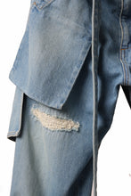 画像をギャラリービューアに読み込む, N/07 SEDITIOUS BONDAGE TROUSERS / CRUSHED BLEACH DENIM (INDIGO)