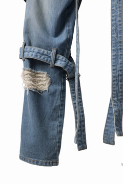 画像をギャラリービューアに読み込む, N/07 SEDITIOUS BONDAGE TROUSERS / CRUSHED BLEACH DENIM (INDIGO)