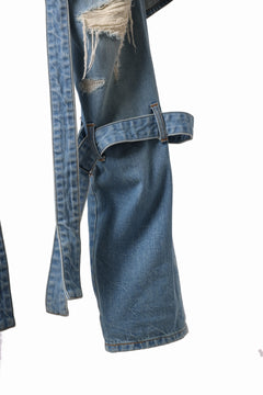 画像をギャラリービューアに読み込む, N/07 SEDITIOUS BONDAGE TROUSERS / CRUSHED BLEACH DENIM (INDIGO)
