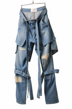 画像をギャラリービューアに読み込む, N/07 SEDITIOUS BONDAGE TROUSERS / CRUSHED BLEACH DENIM (INDIGO)