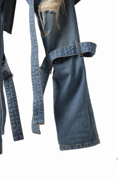 画像をギャラリービューアに読み込む, N/07 SEDITIOUS BONDAGE TROUSERS / CRUSHED BLEACH DENIM (INDIGO)