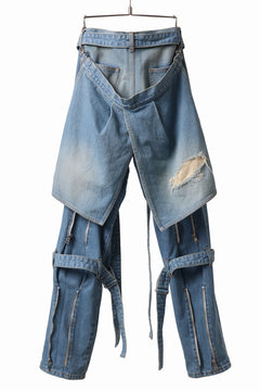 画像をギャラリービューアに読み込む, N/07 SEDITIOUS BONDAGE TROUSERS / CRUSHED BLEACH DENIM (INDIGO)