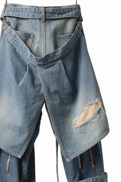 画像をギャラリービューアに読み込む, N/07 SEDITIOUS BONDAGE TROUSERS / CRUSHED BLEACH DENIM (INDIGO)