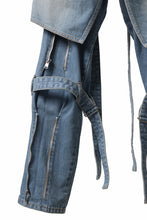 画像をギャラリービューアに読み込む, N/07 SEDITIOUS BONDAGE TROUSERS / CRUSHED BLEACH DENIM (INDIGO)